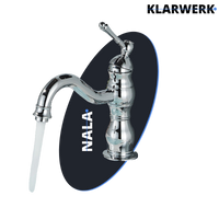 NALA | Rubinetto da bagno basso vintage Gastro cromato lucido |. Rubinetto per lavabo retrò premium in acciaio inossidabile piccolo |