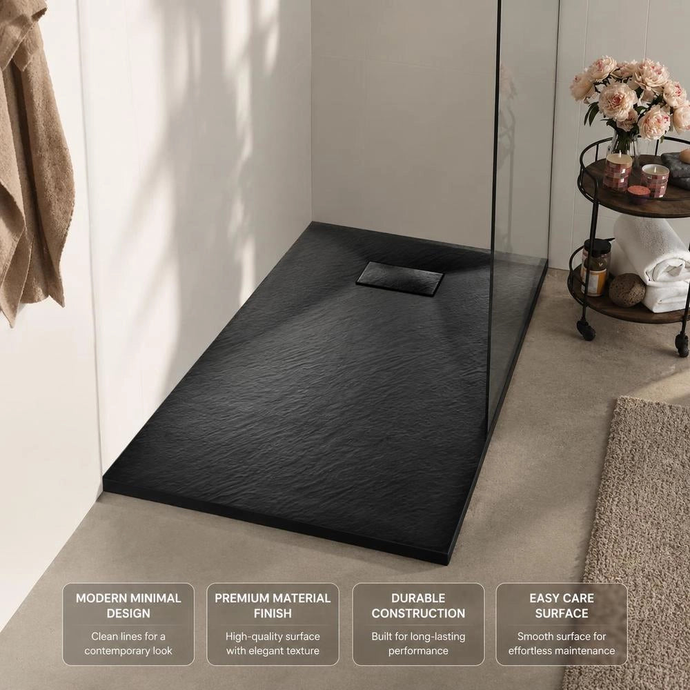 SMC Black Shower Tray 90x90 Cm