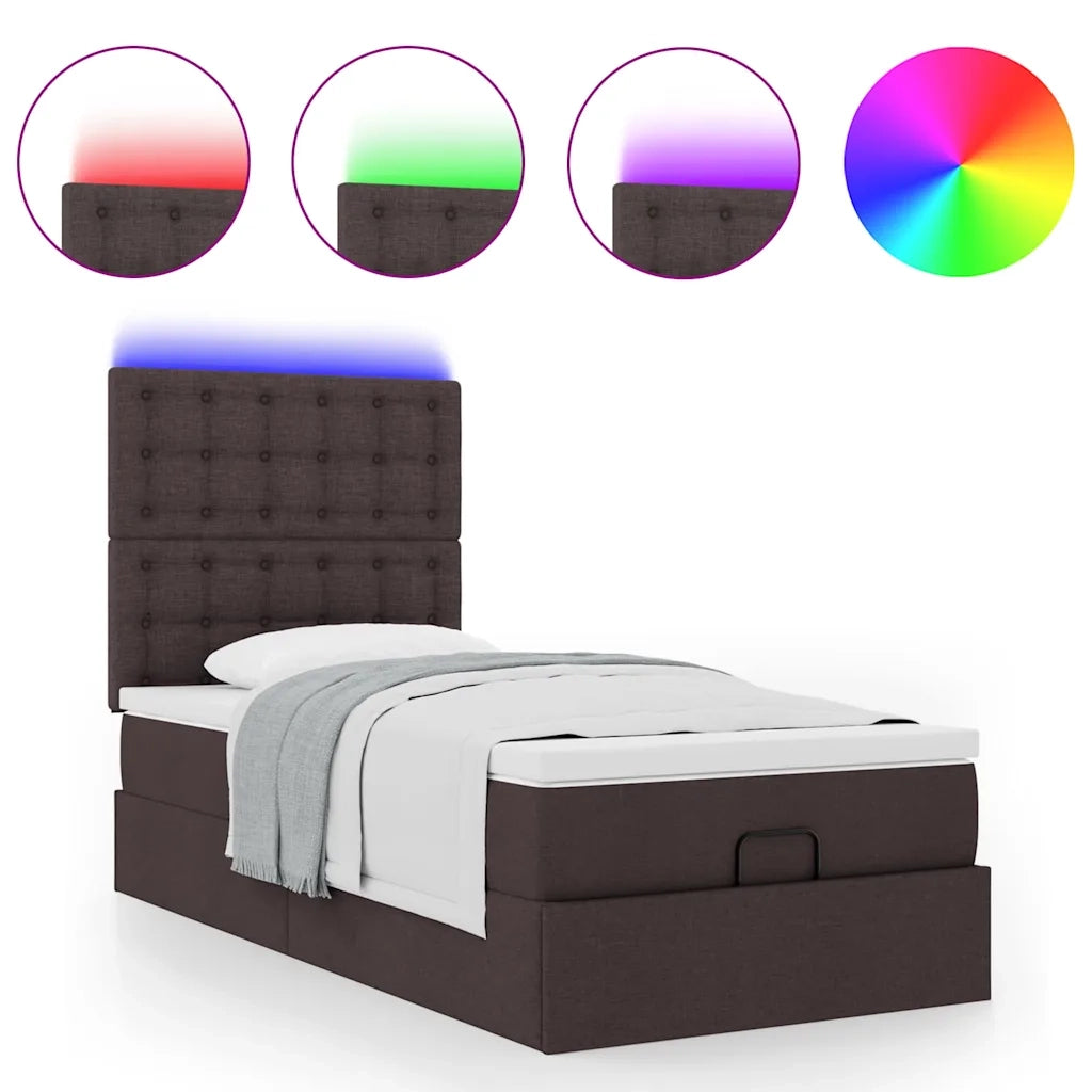 Struttura Letto Pouf con Materasso 80x200 cm in Tessuto