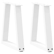 Set di 2 gambe per tavolino da caffè a V con piedini regolabili 28 x 43 cm acciaio bianco 02_0056837