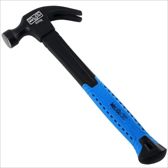 Hammer a clava professionale 600 g - Manico in fibra di vetro, manico antiscivolo, drenaggio di shock