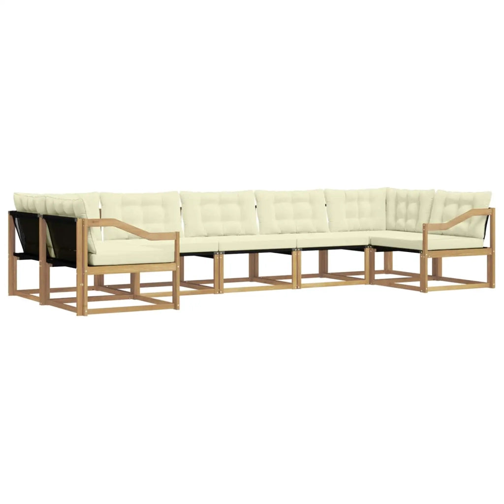 Set di divani da esterno con cuscino 7 pcs Bianco e Crema 3389052