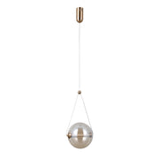 Sospensione Italux Rastia sfera ambra vetro LED 9W 3000K