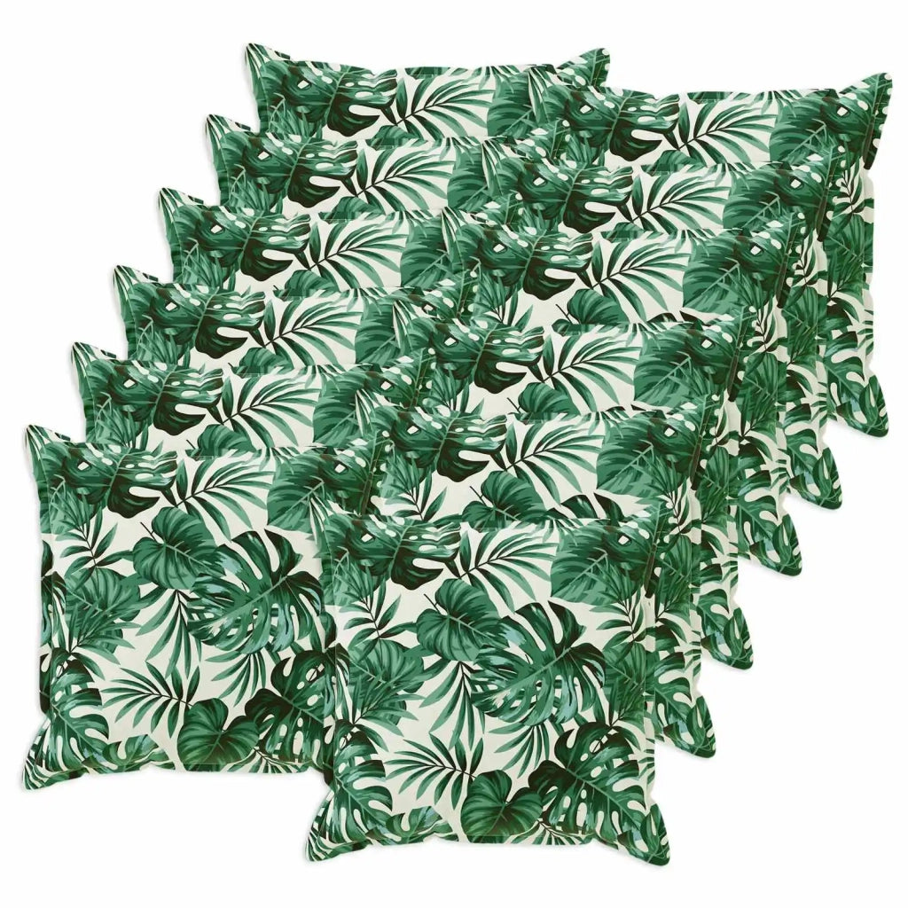 Federa 12 pcs HOUTEN Motivo a Foglie 45 x 45 cm Poliestere 918765