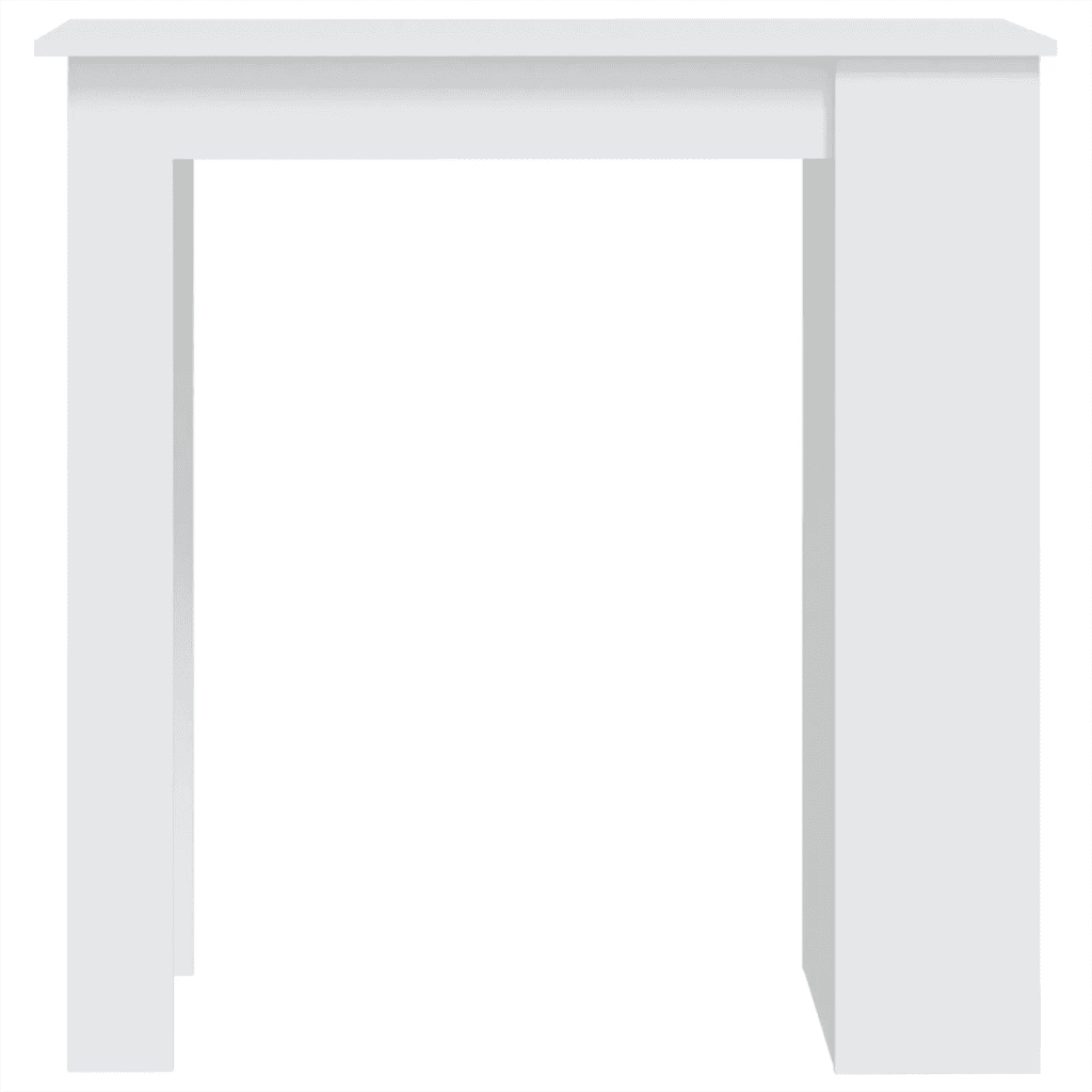 Tavolino da Bar con Mensole-Tavolino da soggiorno-Tavolo Bianco 102x50x103,5 cm Truciolato