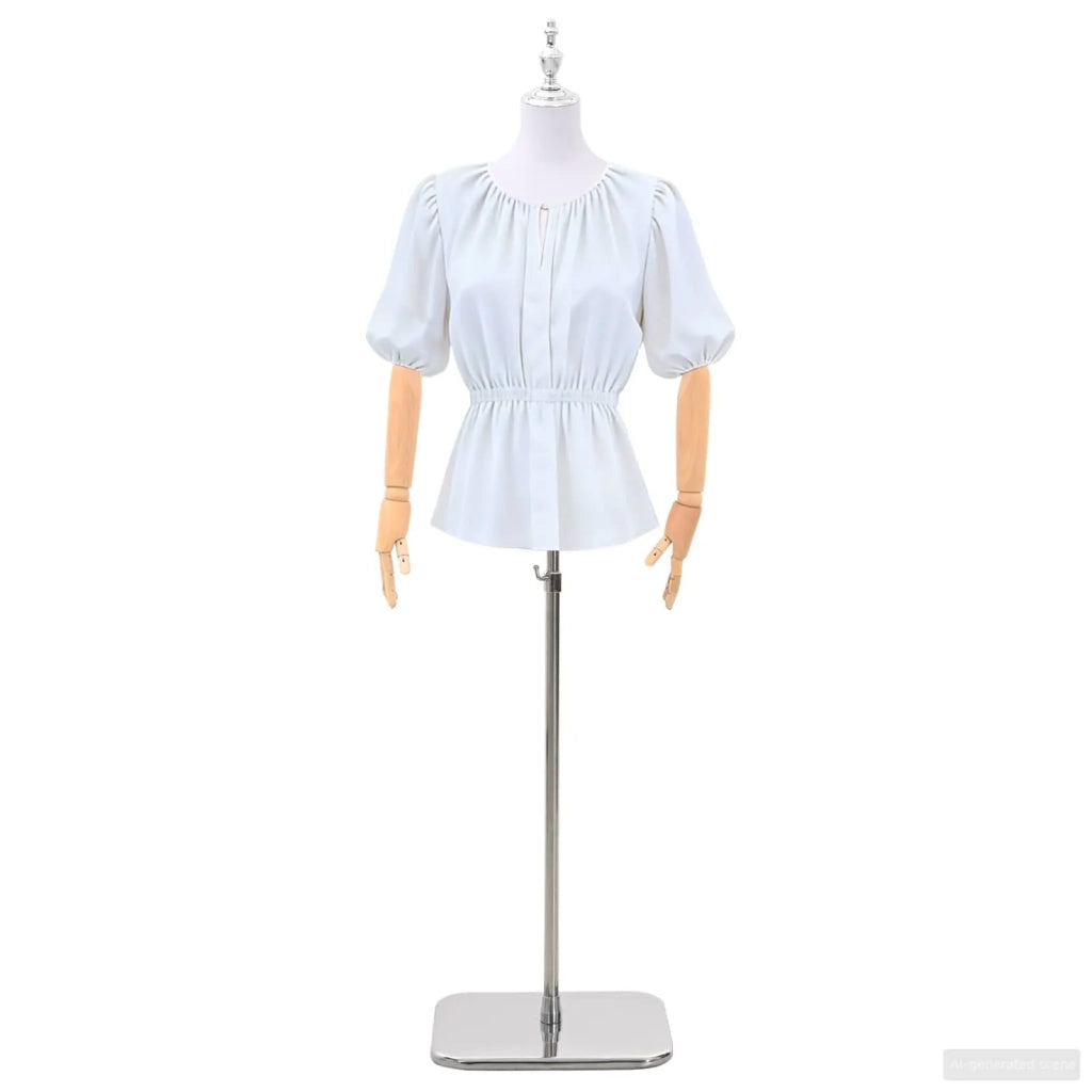 Manichino Regolabile 165-213 cm con Base Femmina PP Bianco 42041701