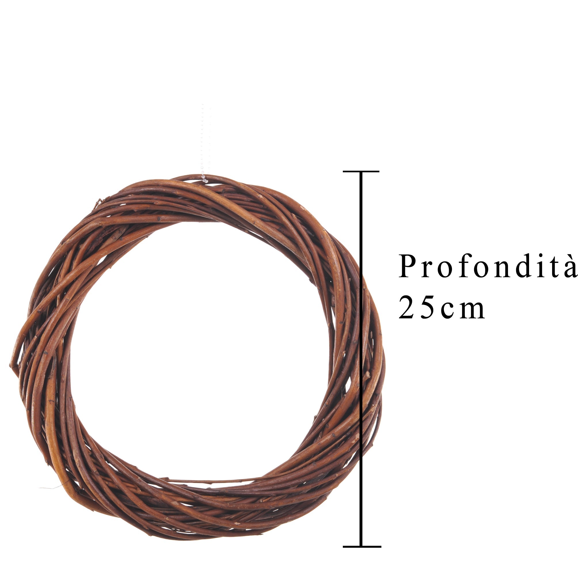 Set 6 Coroncine Naturale di Rattan Larghezza 25 cm