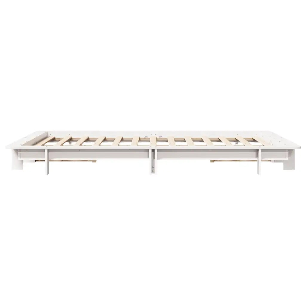 Letto senza Materasso Bianco 150x200 cm Legno Massello di Pino