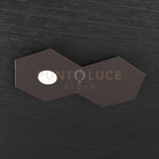 HEXAGON APPLIQUE-PLAFONIERA 1 LUCE + 1 DECORATIVO MARRONE 1142-1L1D-MA