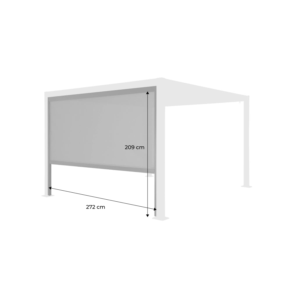 tenda laterale avvolgibile alluminio e textilene per pergola, 3m,