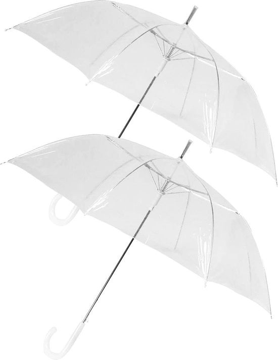 Set di 3 ombrelli da sposa 100 cm - Ombrello a forma di cupola trasparente - Opaco - Impermeabile - Resistente al vento - Sostenibile - Opaco - Set di 3