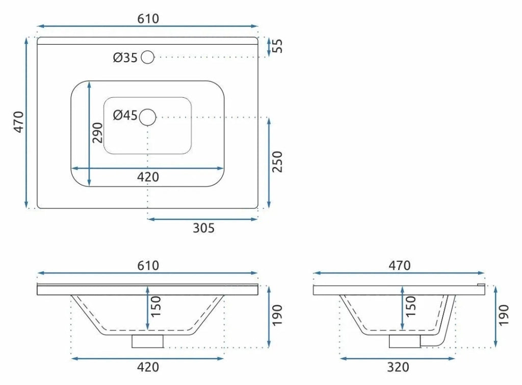 Set Di Mobili Da Bagno Con Lavabo Astor 60cm White
