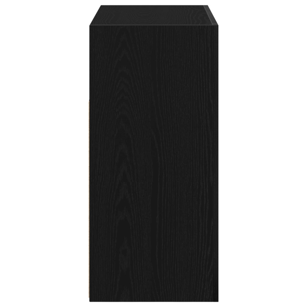 Mobile con luci LED Rovere Nero 80x35x75 cm in legno ingegnerizzato