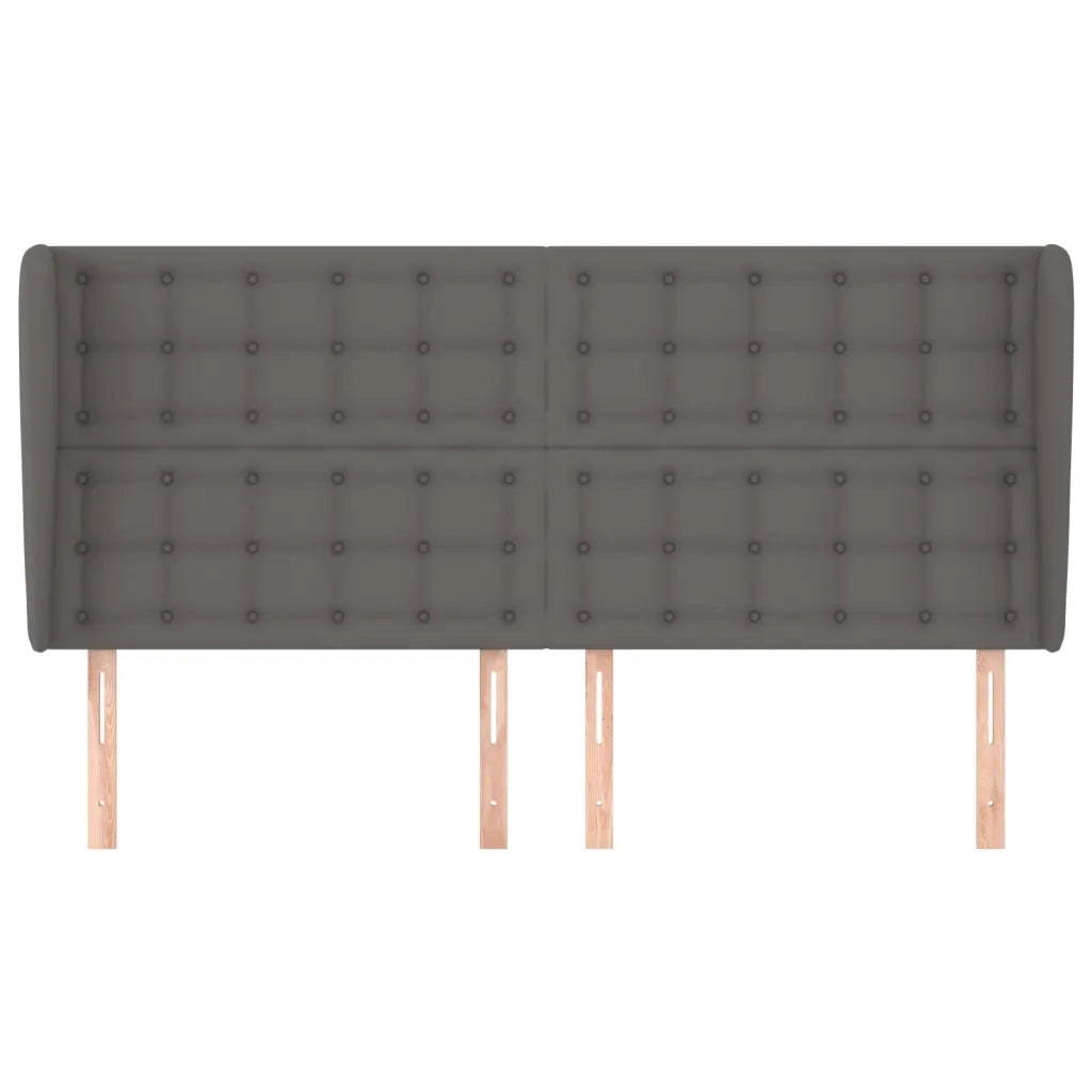 Testiera ad Orecchio-Testata con Orecchie Grigio 163x23x118/128cm in Similpelle 416602