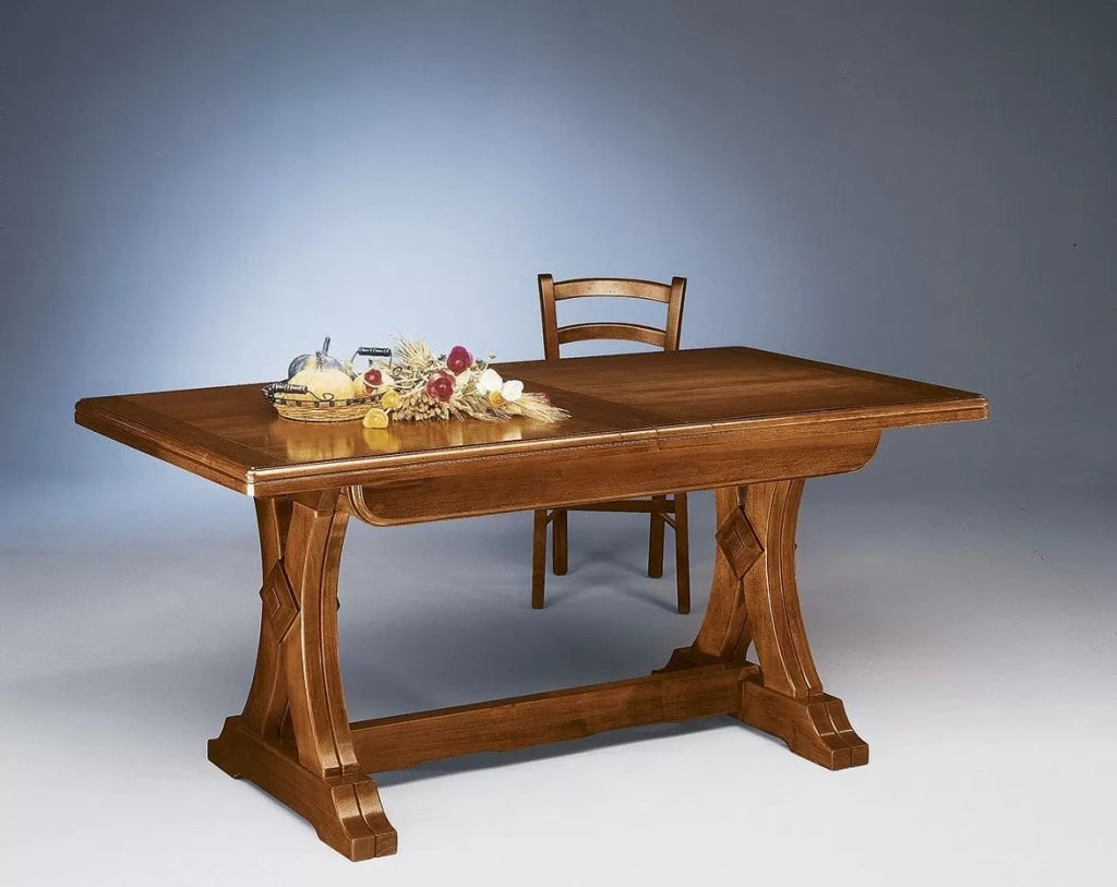 Tavolo arte povera allungabile riquadrato in legno l.160 p.85 h.78 - Mobili 2G