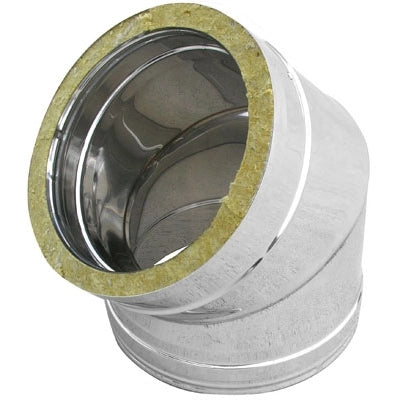 CURVA IN ACCIAIO INOX 316L A 45  ° DOPPIA PARETE- D. Int. 80 - D. Est. 130- DK- pezzi 1