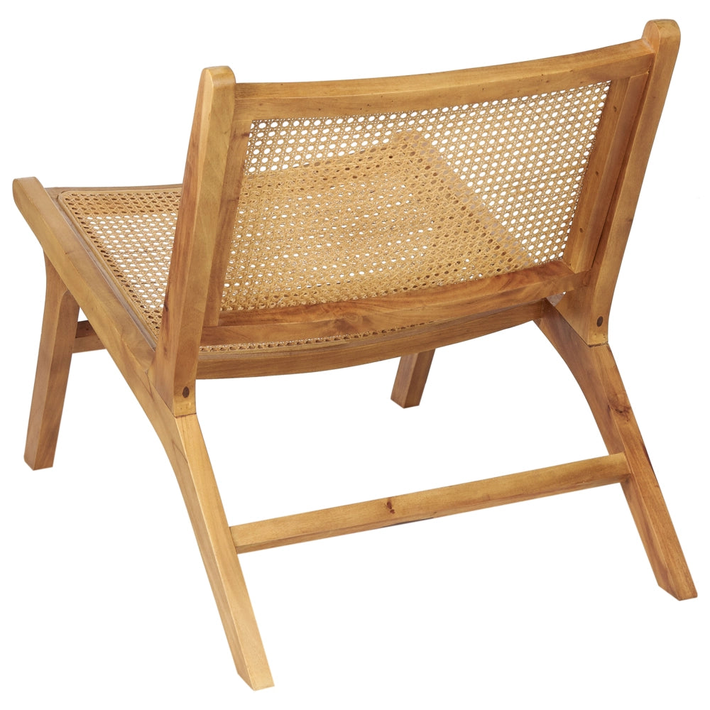 Sedia In legno chiaro e intreccio in rattan sala da pranzo soggiorno