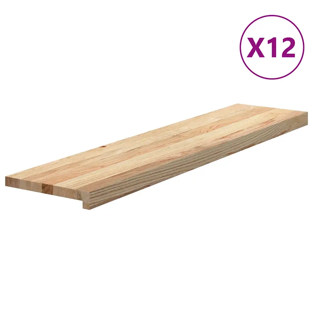 Gradini 12 pz 110x25x2 cm in Rovere Massello Non Trattato