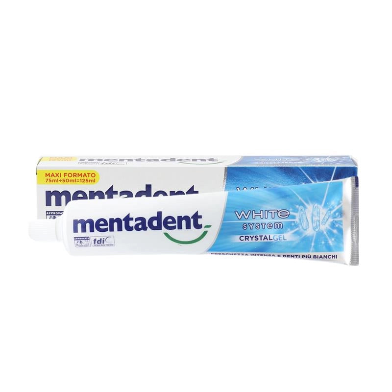 MENTADENT DENTIFRICIO FORMATO RISPARMIO 75 + 50 ML CRYSTAL GEL