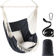 Sedia a Sospensione con 2 Cuscini - Acciaio Inossidabile Duro - Portatile con Tasca Laterale - Grande Disegno a Maglia per Comfort - Utilizzo Indoor Outdoor