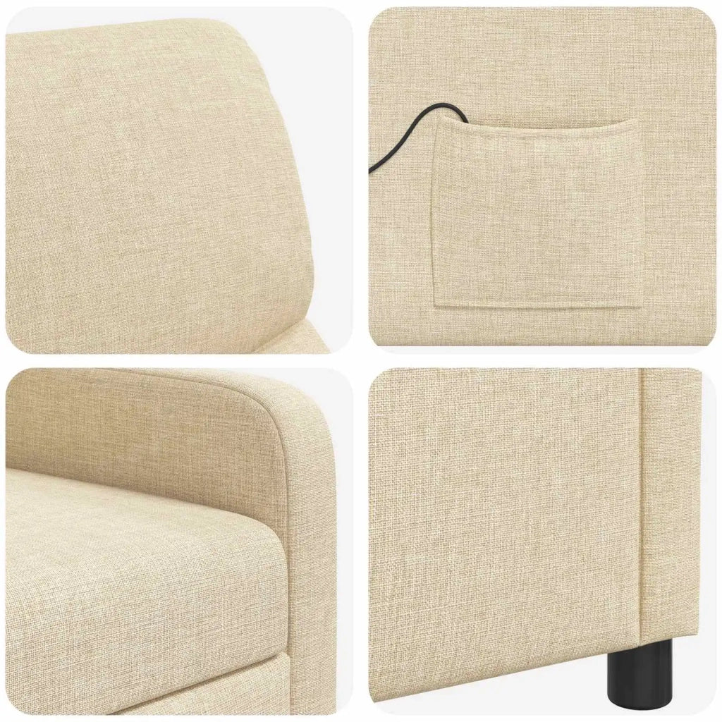Divano Sedia-Poltrona reclinabile Crema Tessuto 669607