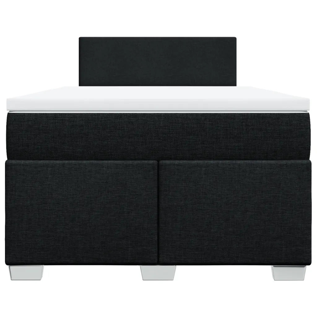 vidaXL Giroletto a Molle con Materasso Nero 120x200 cm in Tessuto