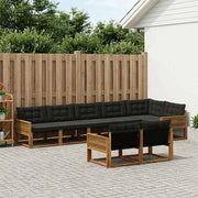 Set di divani da esterno 8 pz Naturale e Nero 3381508