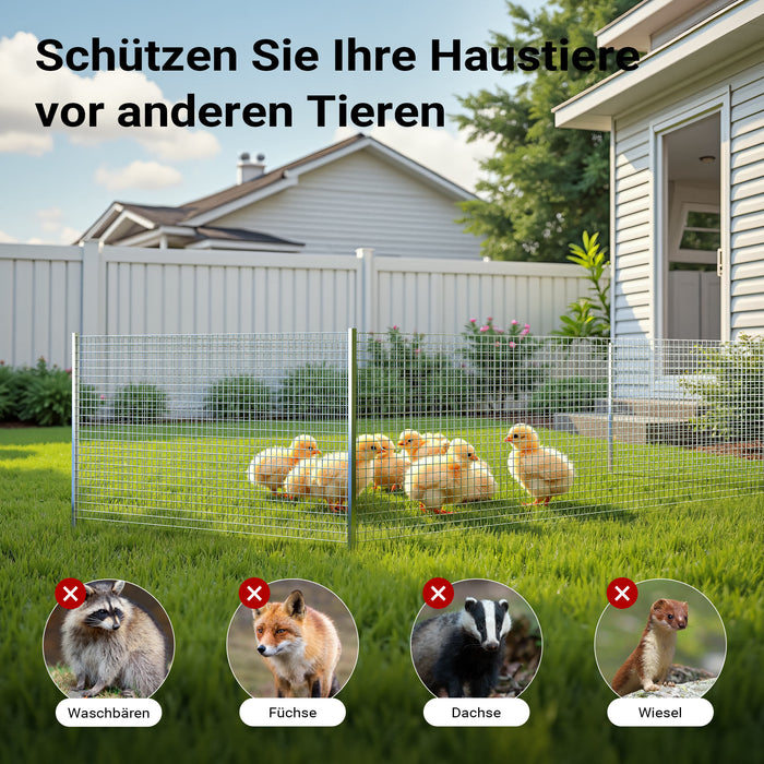 Rete metallica per voliera, recinzione Acciaio zincato Rotolo 1m x 10m Spessore 1,2mm Maglie 25x25mm