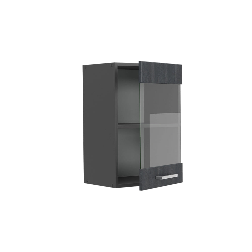 Vicco Mobile da cucina in vetro Calcestruzzo nero 40 cm