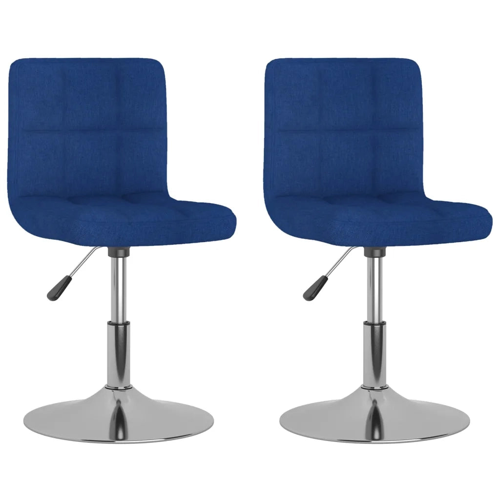 Sedie da Pranzo Girevoli 2 pz Blu in Tessuto 334213