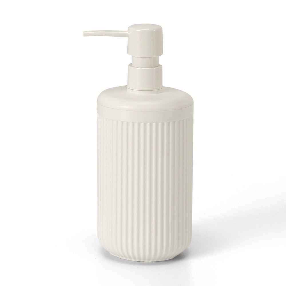 Dispenser sapone bianco crema in plastica rigida cannettata Arizona