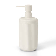 Dispenser sapone bianco crema in plastica rigida cannettata Arizona