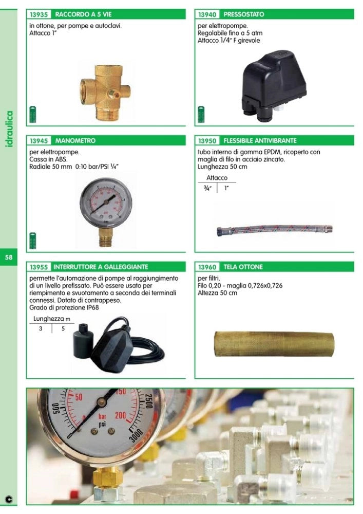 1pz manometro radiale 50 mm 1/4 per autoclave cod:ferx.8957
