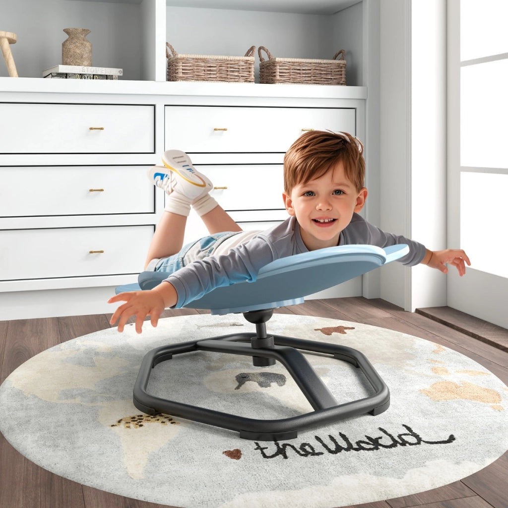 Sedia girevole a 360¡ã con aspetto elefante e base in metallo antiscivolo, Sedia sensoriale per bambini e l'equilibrio Blu chiaro-Tavoli e sedie