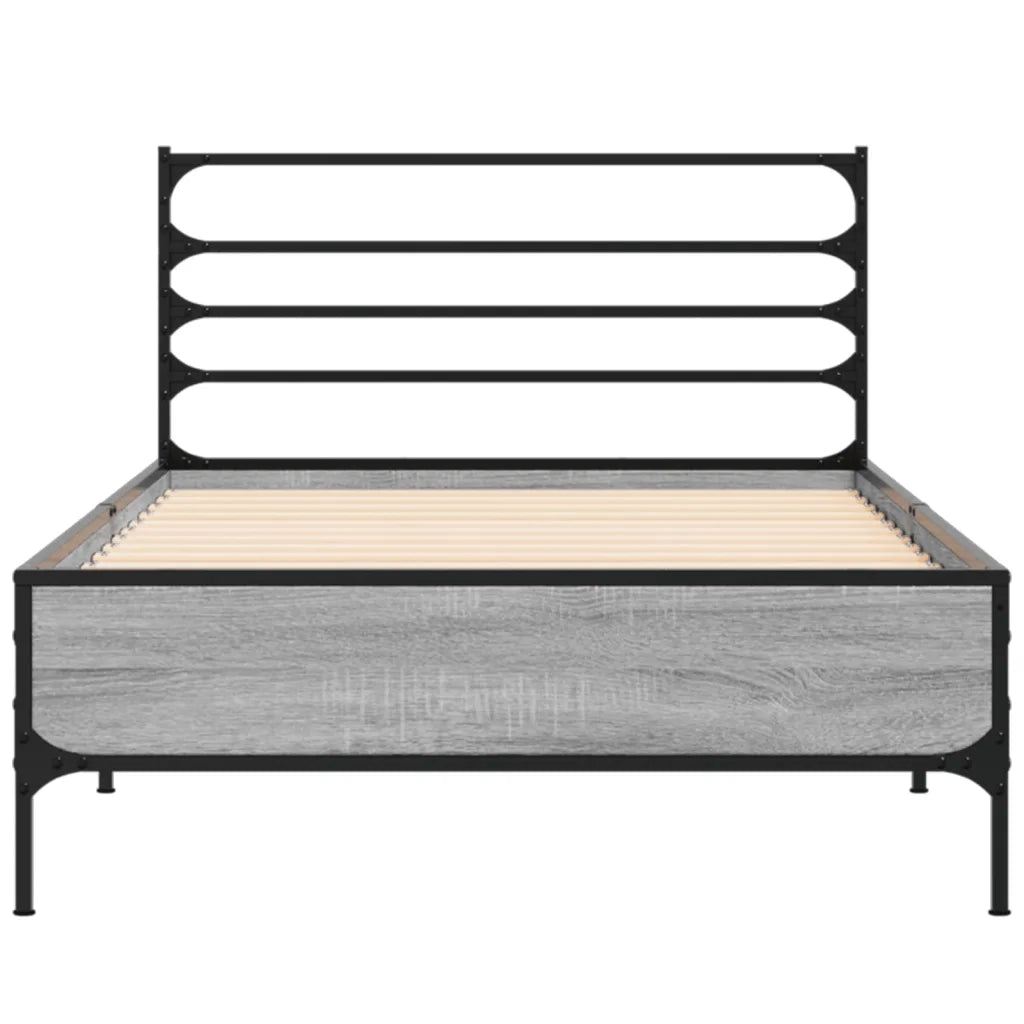Giroletto Grigio Sonoma 75x190cm in Legno Multistrato e Metallo 845625