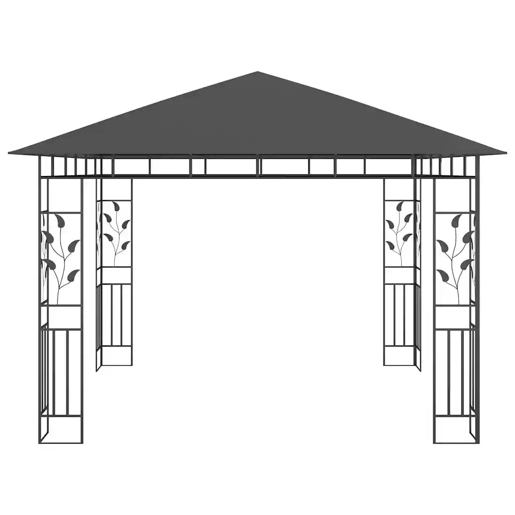 Gazebo con Zanzariera e Luci LED 3x3x2,73 m Antracite 3070316