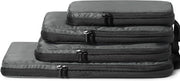 Set di Organizzatore di Spazio per Bagagli 4-Delig – Cubi di Peso Leggero con Cerniera – Risparmio di Spazio – Organizzatore di Viaggio per Abbigliamento – Grigio