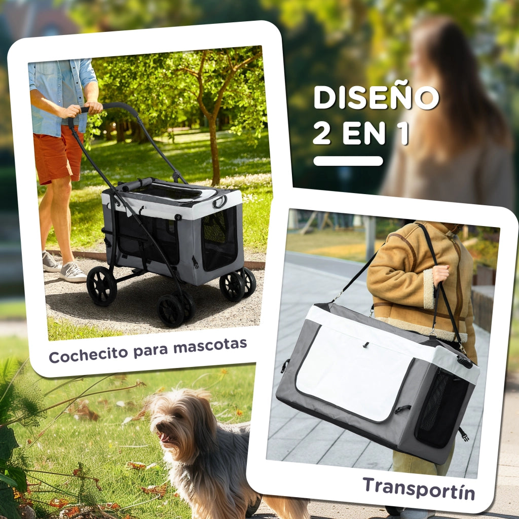 Carrello per Cani Piccoli Pieghevole ¨C zephmum ¨C Grigio