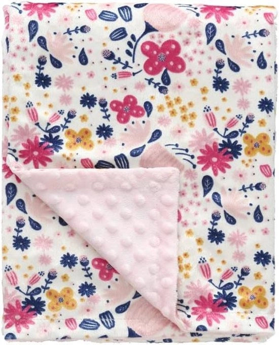Coperta morbida per neonati e bambini piccoli - Disegno di fiori rosa - 75cm x 100cm