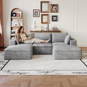 Divano Cloud 260 cm ¨C MINIMAL ¨C Velluto a Coste Grigio Scuro, Imbottito, Sfoderabile