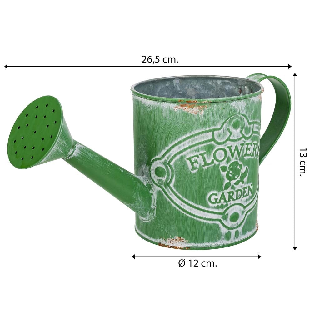 Annaffiatoio metallo verde 26,5xd10,5x12/13h