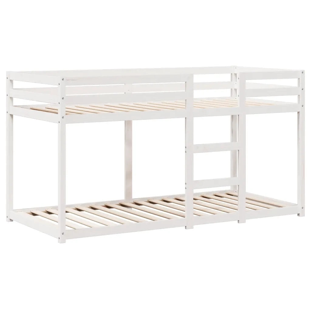 Letto a Castello con Tetto Bianco 90x200 cm in Legno di Pino