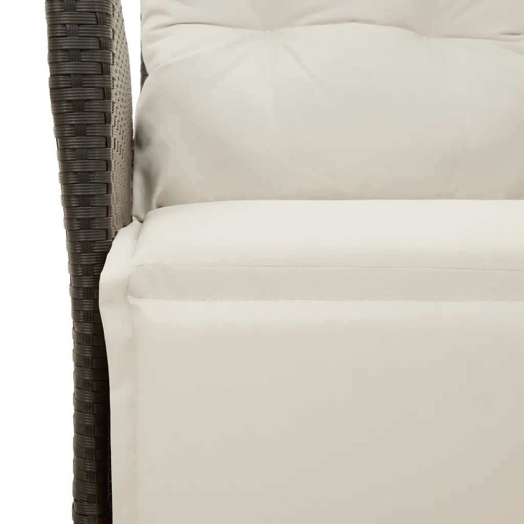 Set da Pranzo da Giardino 5 pz Nero con Cuscini in Polyrattan 3213380