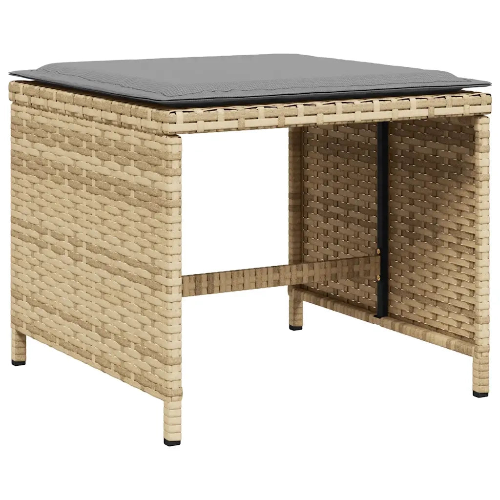 Set Pranzo da Giardino 15 pz con Cuscini Beige Misto Polyrattan 3211176