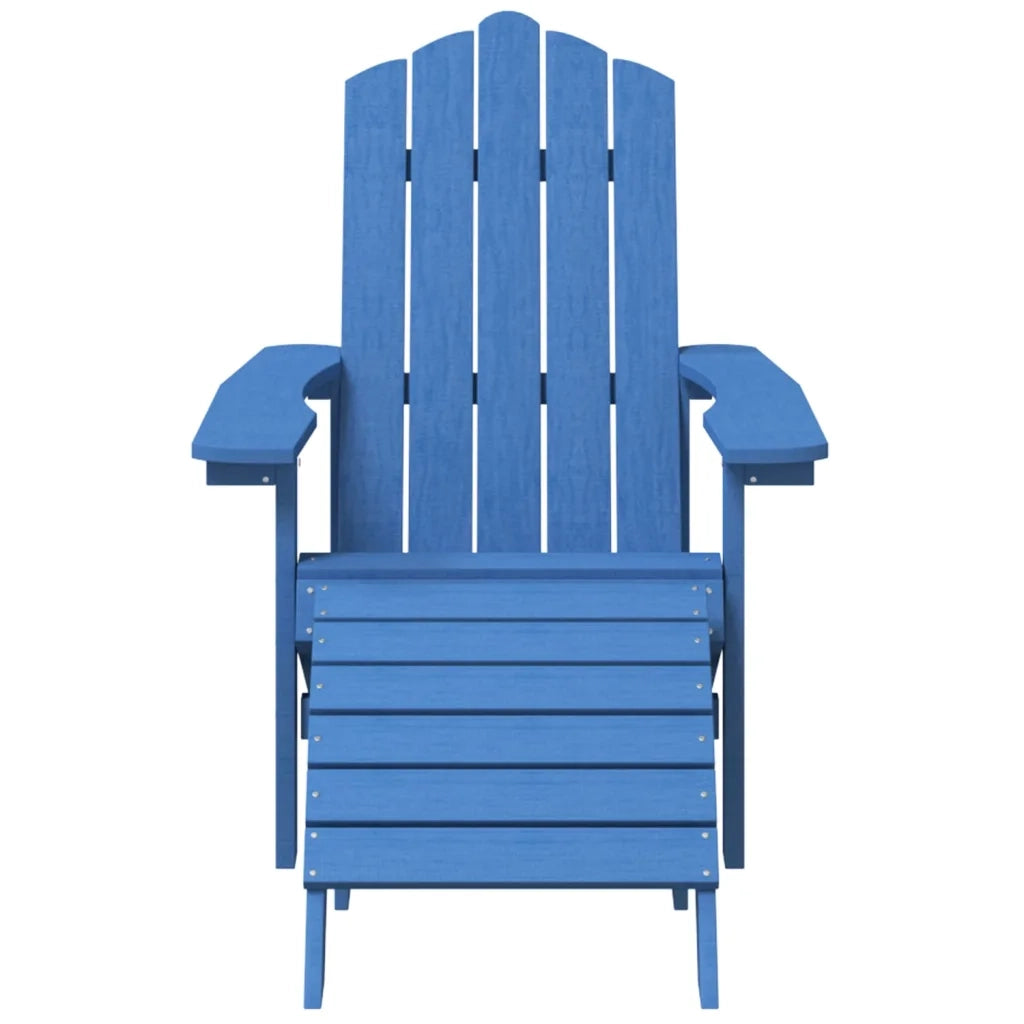 Sedia Giardino Poggiapiedi e Tavolo Adirondack HDPE Blu Acqua cod mxl 6760