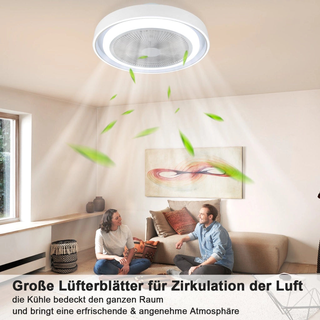 ZMH Ventilatore a Soffitto con Luce LED Regolabile e Telecomando 5 Pale Moderno Blu Timer Silenzioso per Soggiorno