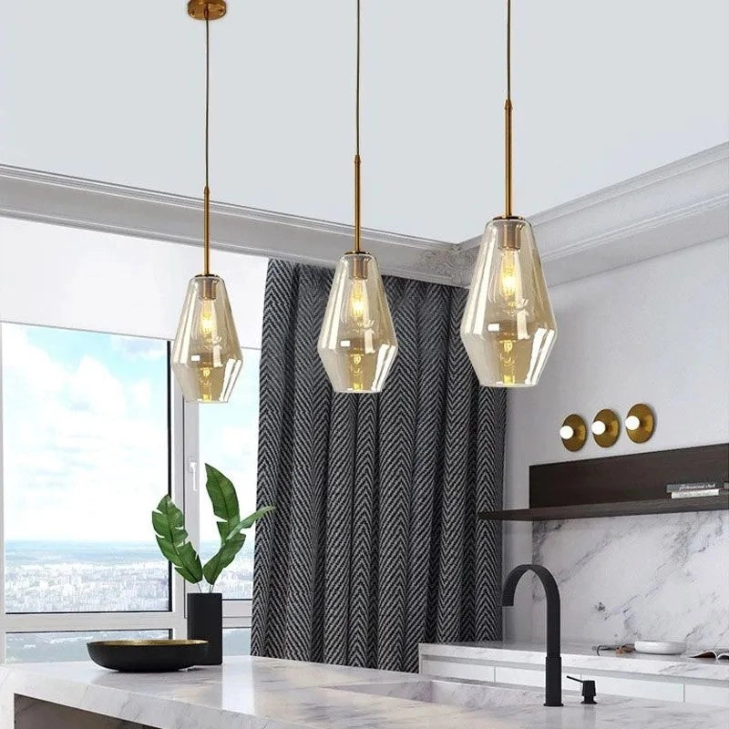 Lampada Da Soffitto Di Vetro APP439-1CP Amber