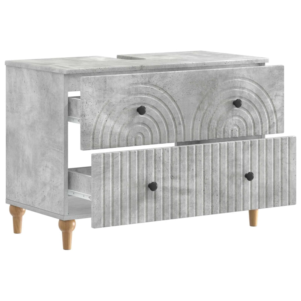 Armadio per Lavabo da Bagno ALKMAAR Grigio Cemento 896138