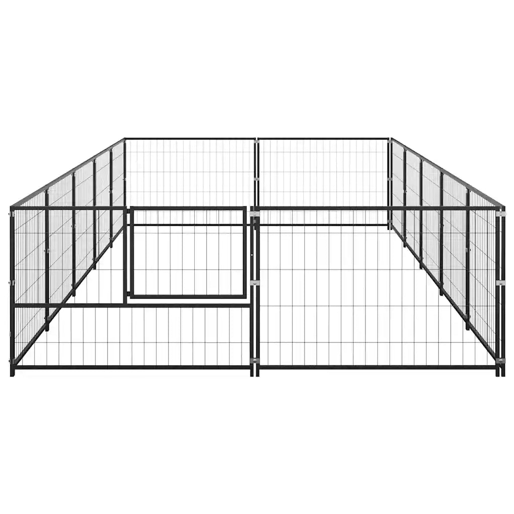 Gabbia per Cani Nera 10 m² in Acciaio 3082112