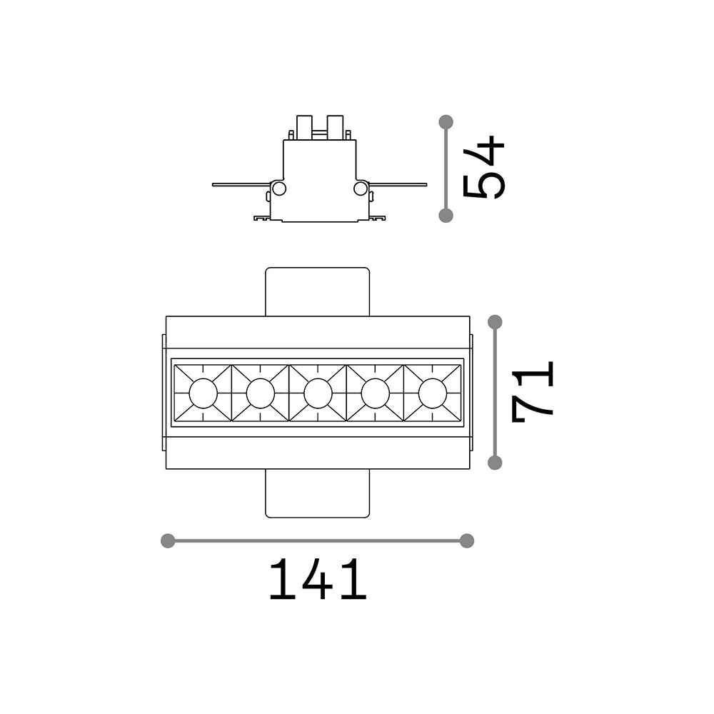 Modulo Lika Alluminio Nero Led 12W 3000K Luce Calda